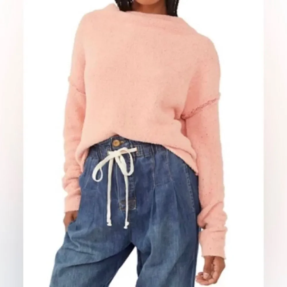 Free people San Vicente peach soft & cozy pullover sweater new medium